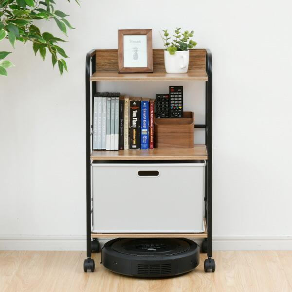 山善（YAMAZEN） 収納ラック キャスター付き 3段 ワゴン スリム 本棚