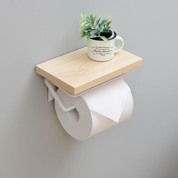 山善（YAMAZEN） トイレットペーパーホルダー シングル 天板付き