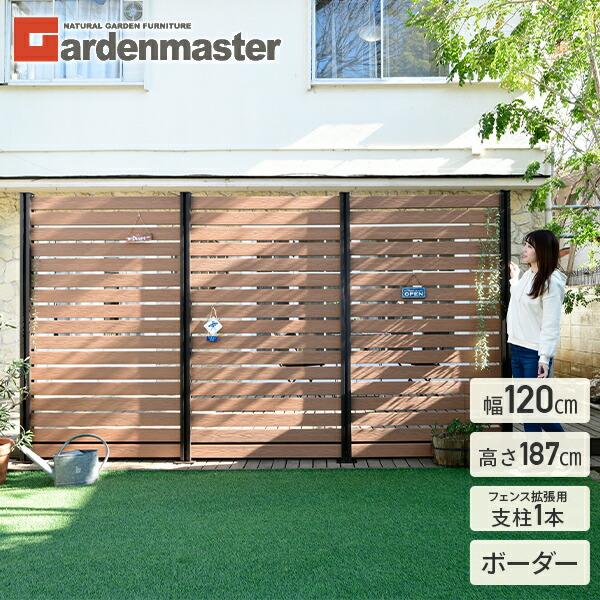 ガーデンフェンス フェンス 目隠し ガーデニング フェンス diy おしゃれ 山善 人工木 ボーダー 幅120cm 高さ187cm フェンス拡張セット KMFS1871+WPC1X4-11BR*17 の商品画像
