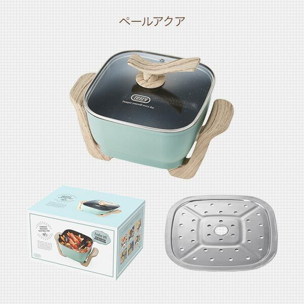 Toffy グリル鍋 コンパクトマルチ電気鍋 万能鍋 2.8L ガラス蓋付き