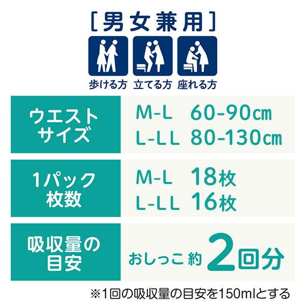 アクティ 肌ケア うす型パンツ 消臭抗菌プラス 大人用紙おむつM-L