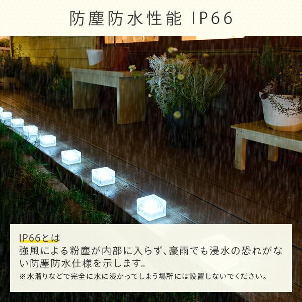 山善（YAMAZEN） LEDソーラーライト アイスブリック調 7cmタイプ
