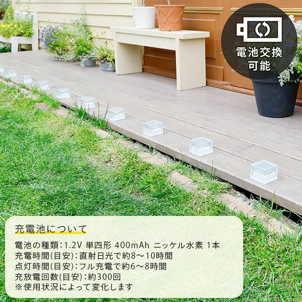 山善（YAMAZEN） LEDソーラーライト アイスブリック調 7cmタイプ