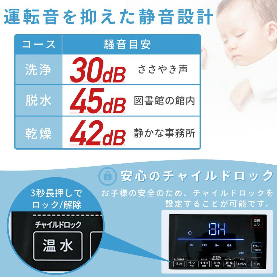 ドラム式洗濯機 洗濯10kg 乾燥5kg 配送設置込 設置無料 左開き コンパクト 洗濯乾燥機 おしゃれ 洗濯機 ドラム 温水洗浄 YWMD-D1050 山善 YAMAZENの画像