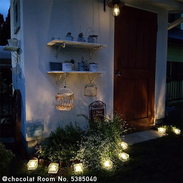 山善（YAMAZEN） LEDソーラーライト アイスブリック調 7cmタイプ