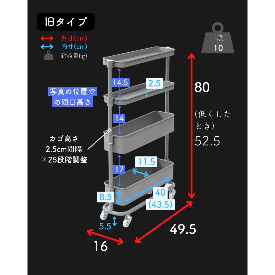 山善（YAMAZEN） キッチンワゴン 隙間収納 12cm ワゴン キャスター付き