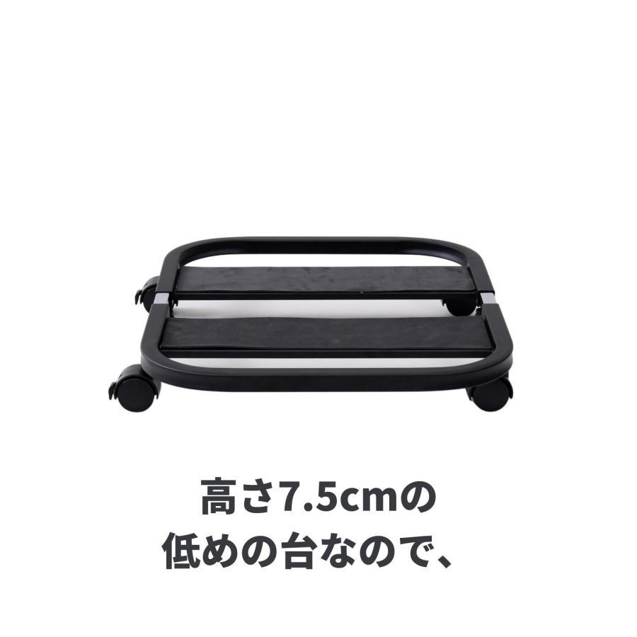 ファンヒーター ラック 平台車 キャスター付き 幅50-65 奥行40 高さ7.5cm 石油ファンヒーター ラック 台 置台 ストーブ 収納 ファンヒーター キャスター｜e-kurashi｜07