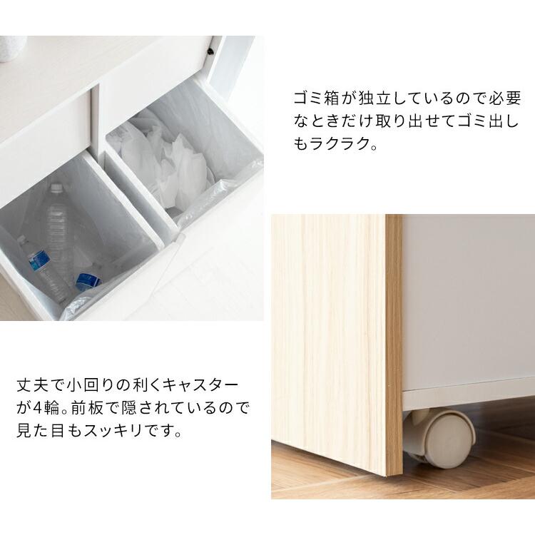 宮武製作所 隠せる ゴミ箱 45リットル 2分別 扉式 幅60.5 奥行き43 高