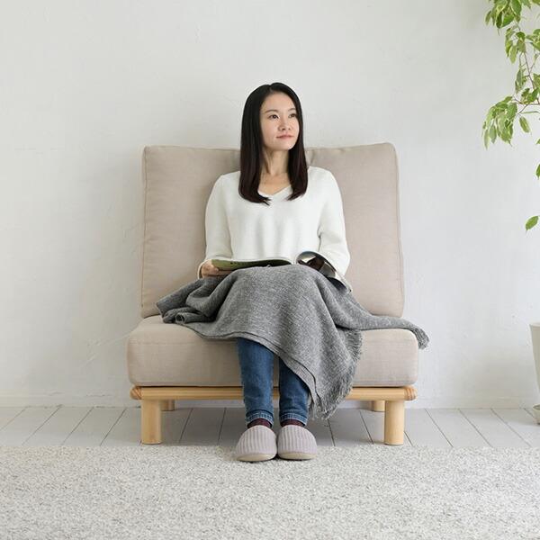 山善（YAMAZEN） ゆったり ローソファ 1人掛け ポケットコイル入り