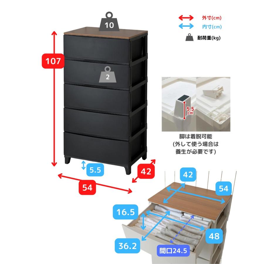 I2604-05808　木製の天板付き　5段 チェスト　中古品 SANKA チェスト 木製 天板付き 衣装ケース 収納ケース ルームス ワイド