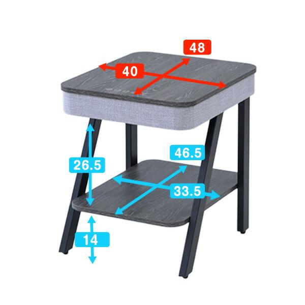 山善（YAMAZEN） サイドテーブル スピーカーテーブル USBポート 幅48