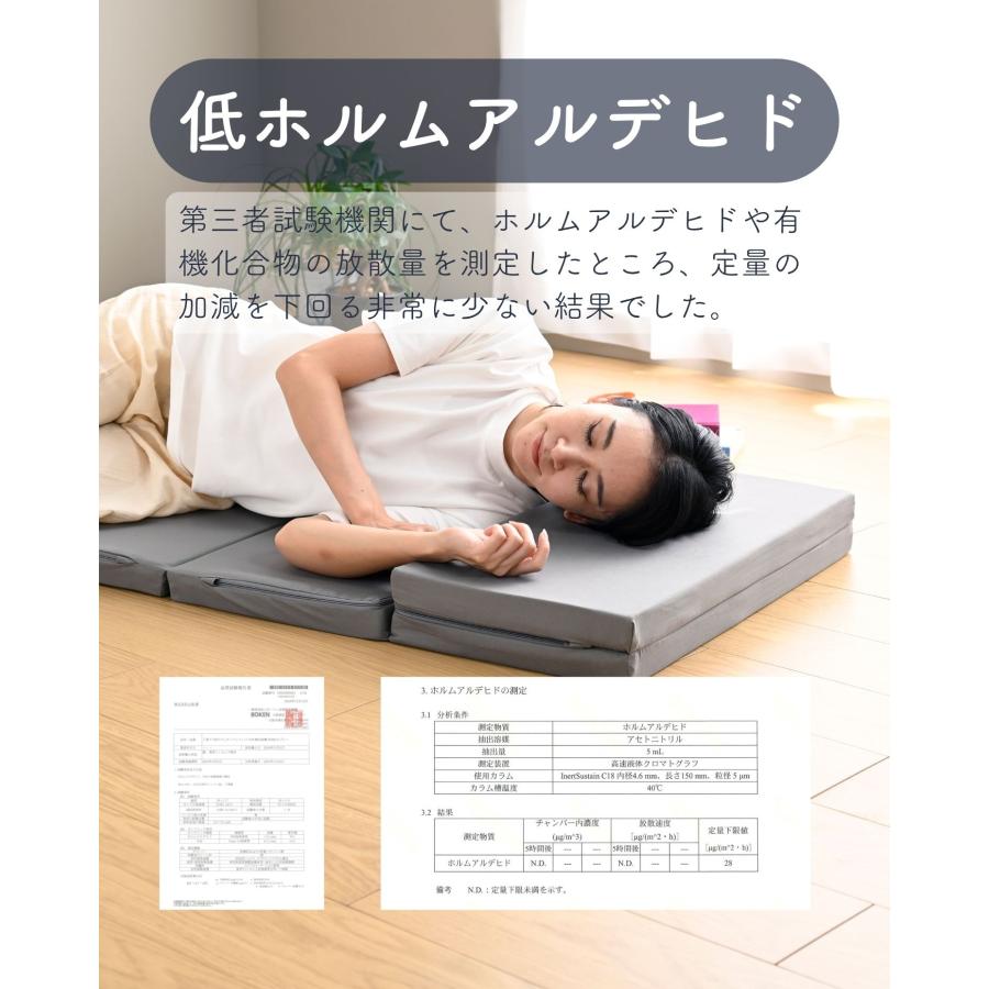 山善（YAMAZEN） ごろ寝 マットレス 6つ折り かため 軽量 高反発 厚さ