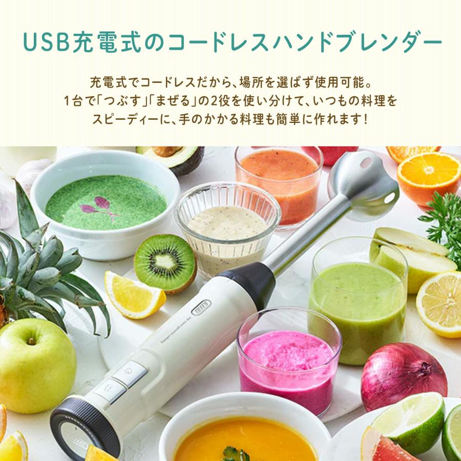 Toffy ハンドブレンダー ハンディブレンダー コードレス 充電式 離乳食