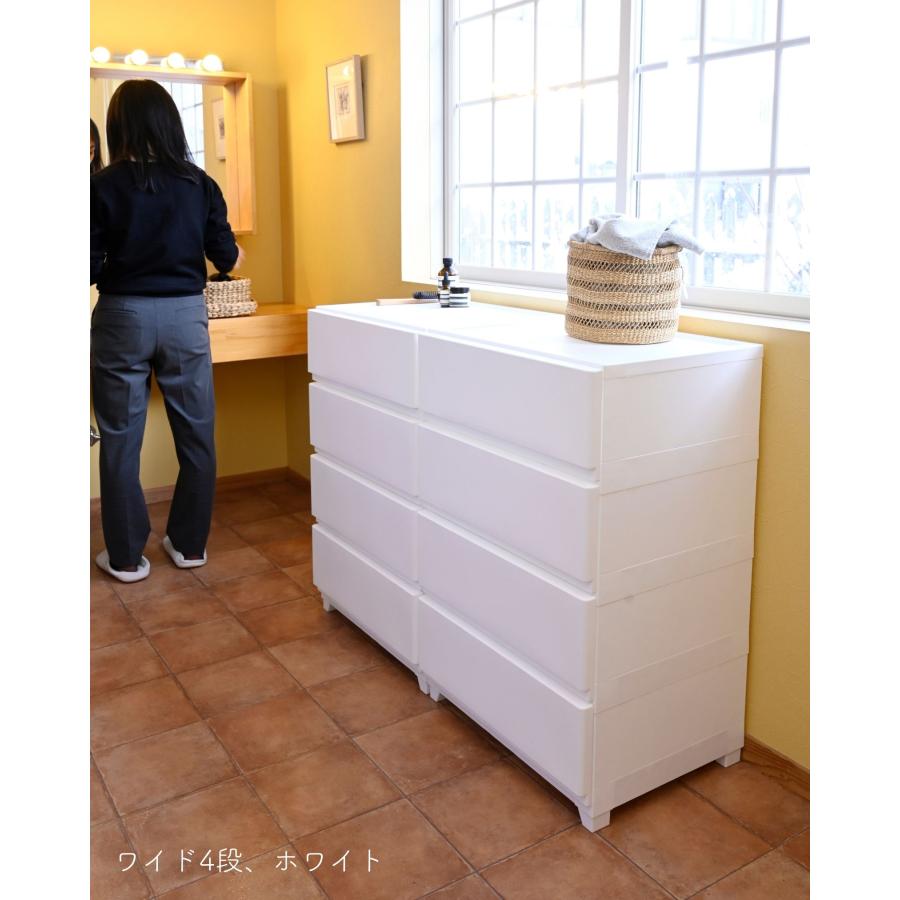 洋服 収納 チェスト ワイド 4段＋3段 セット