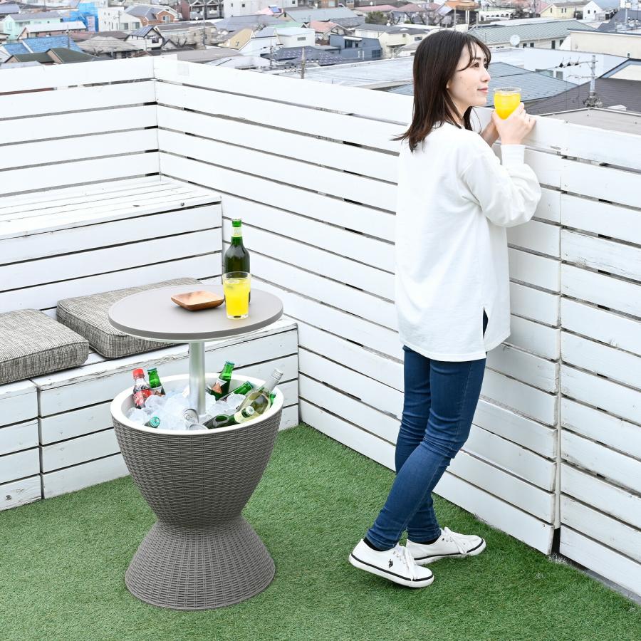 山善（YAMAZEN） クーラーバーテーブル サイドテーブル アウトドア