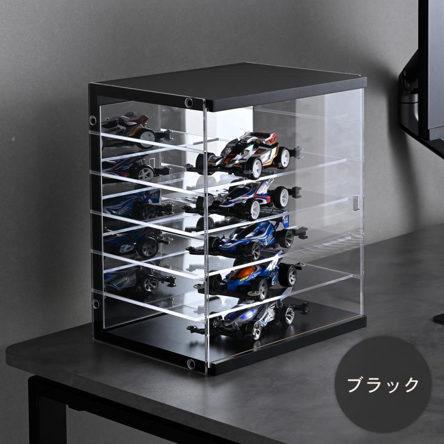 山善（YAMAZEN） コレクションケース 扉付き 幅30 奥行22.5cm ひな壇