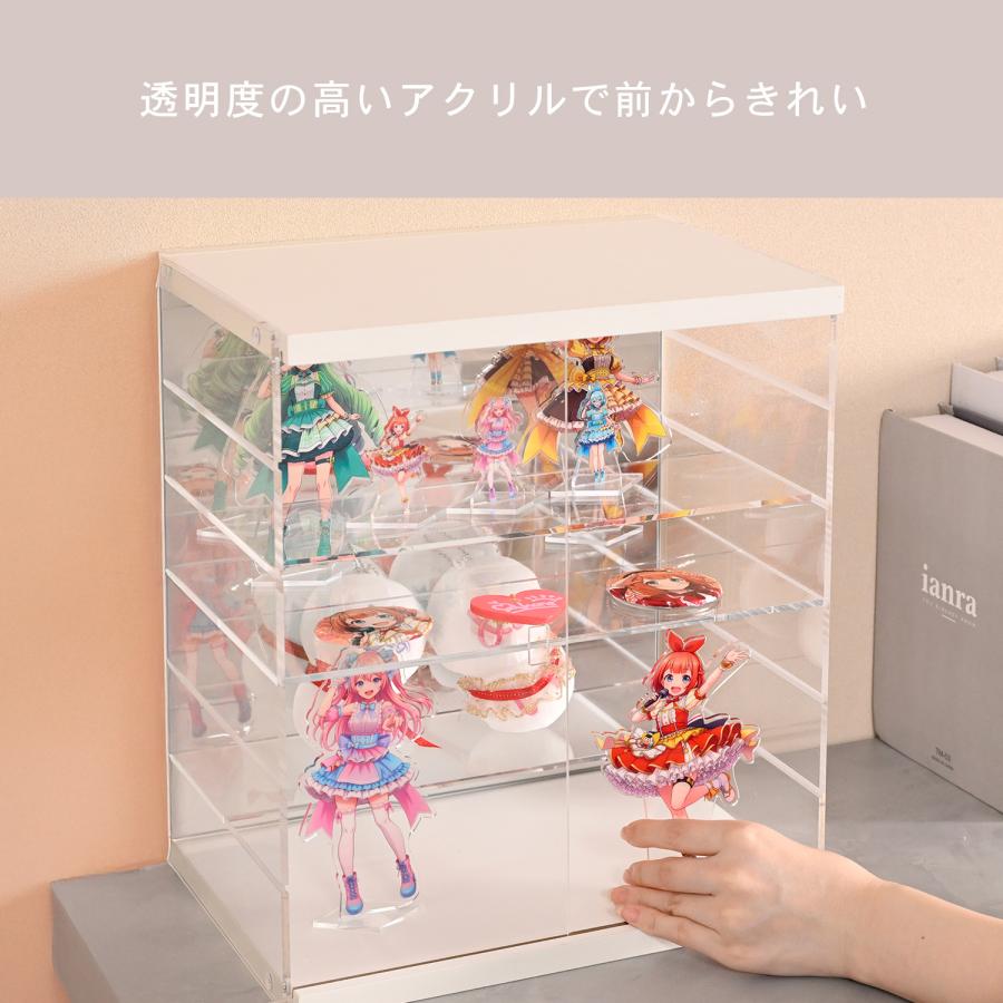 山善（YAMAZEN） コレクションケース 扉付き 幅30 奥行22.5cm ひな壇