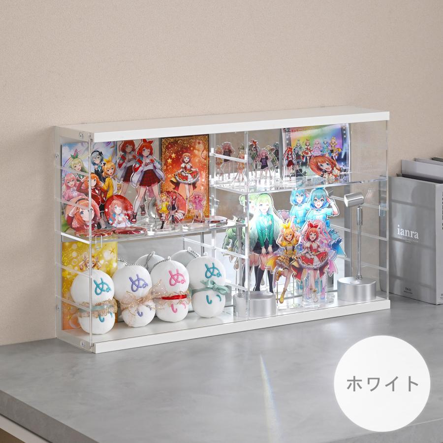 山善（YAMAZEN） コレクションケース 扉付き 幅59 奥行13cm 横長