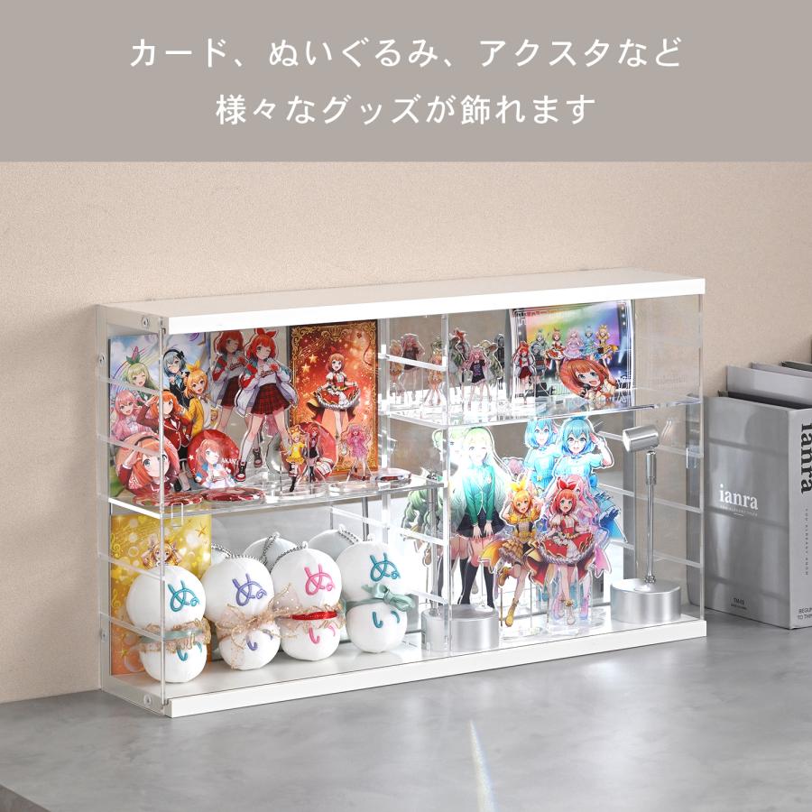 山善（YAMAZEN） コレクションケース 扉付き 幅59 奥行13cm 横長
