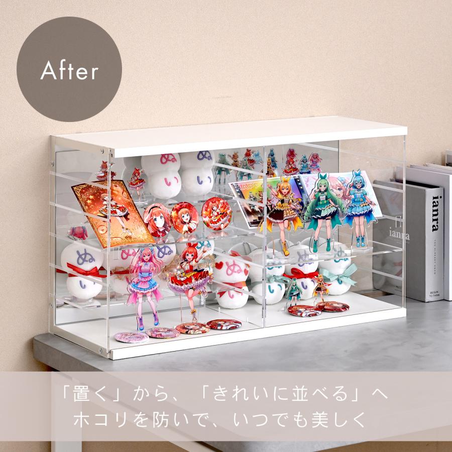 山善（YAMAZEN） コレクションケース 扉付き 幅59 奥行22.5cm 横長