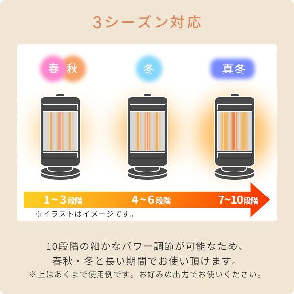 山善（YAMAZEN） ヒーター カーボンヒーター シーズヒーター 省エネ 速