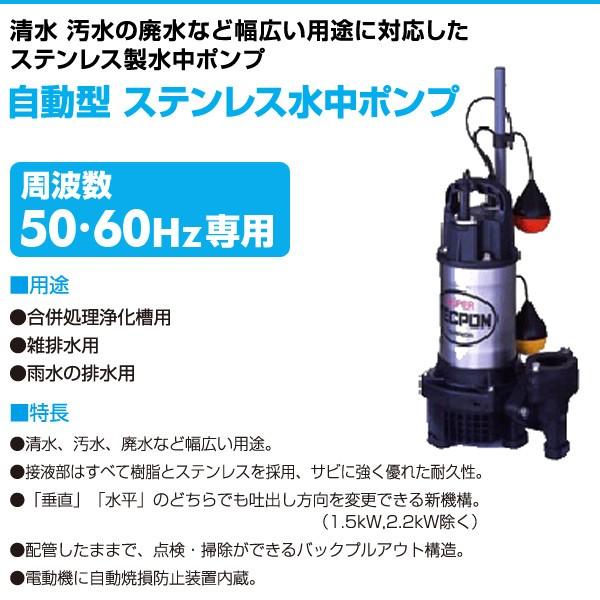 寺田ポンプ 自動型 ステンレス水中ポンプ PGA-250 100V 水中