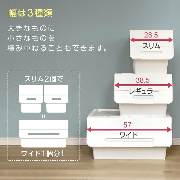 SANKA 収納ケース 収納ボックス フタ付き 前開き スリム 深型 2個