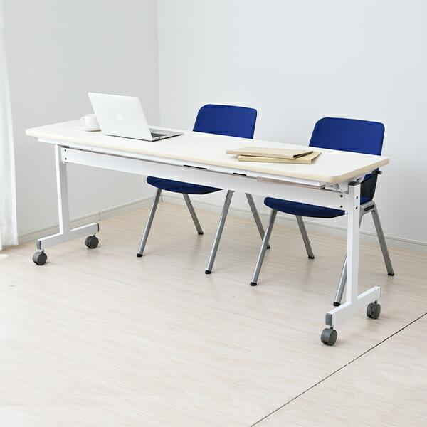 山善（YAMAZEN） 折りたたみ 会議テーブル(幅180 奥行45) キャスター