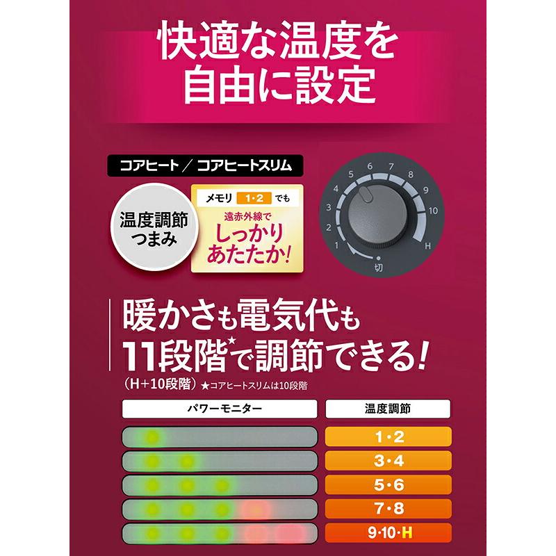 コアヒート ヒーター シーズヒーター 遠赤外線 左右首振り 角度調整