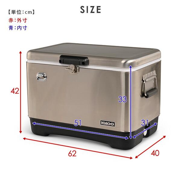 igloo クーラーボックス イグルー ステンレス レガシー54 (51L igloo クーラーボックス イグルー ステンレス レガシー54 (51L