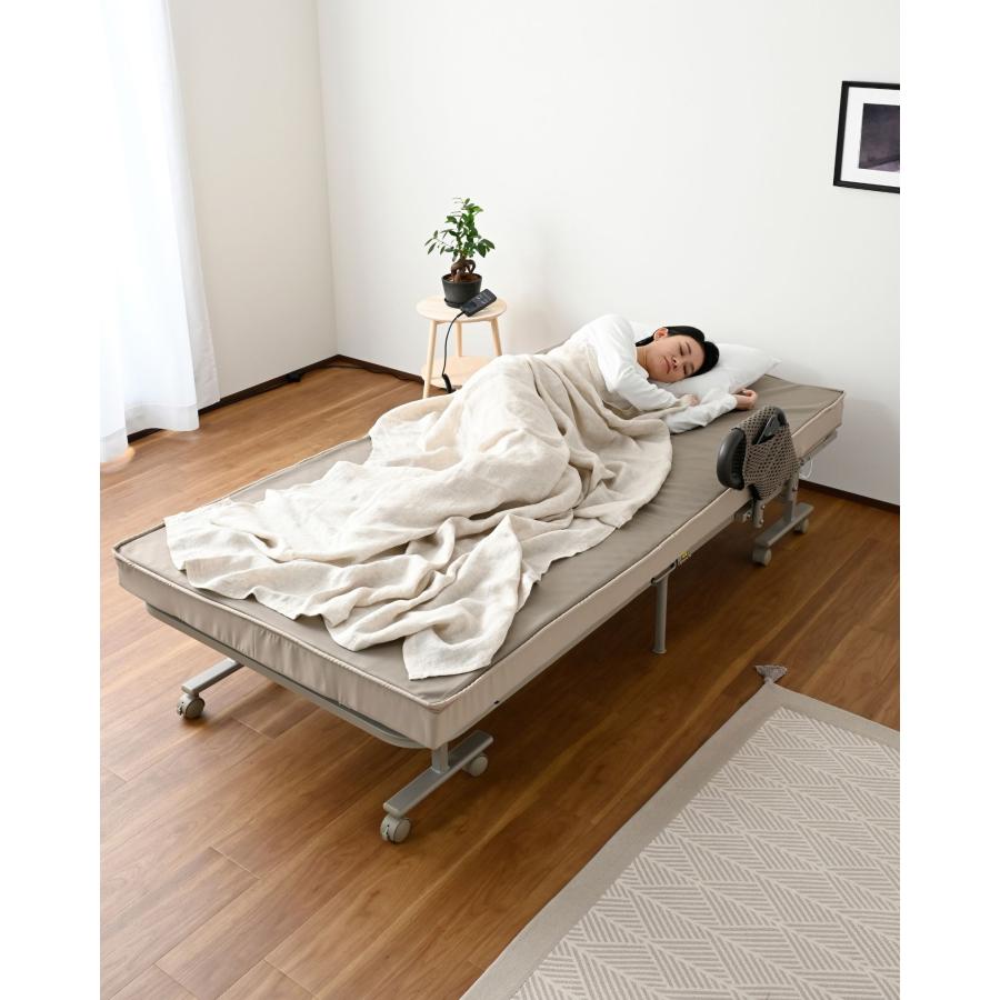 山善（YAMAZEN） ベッド 電動リクライニングベッド 手すり付き