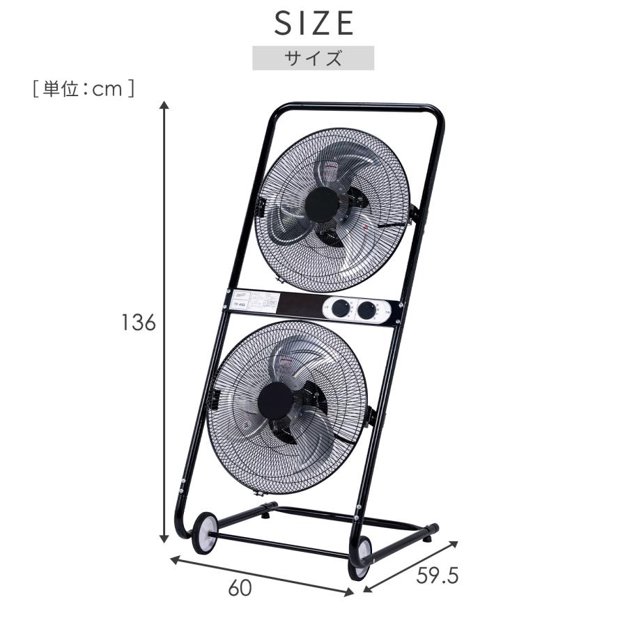 工場扇 工業扇風機 45cm羽根 ツインファン TF-45Q 開放式モーター 単品 