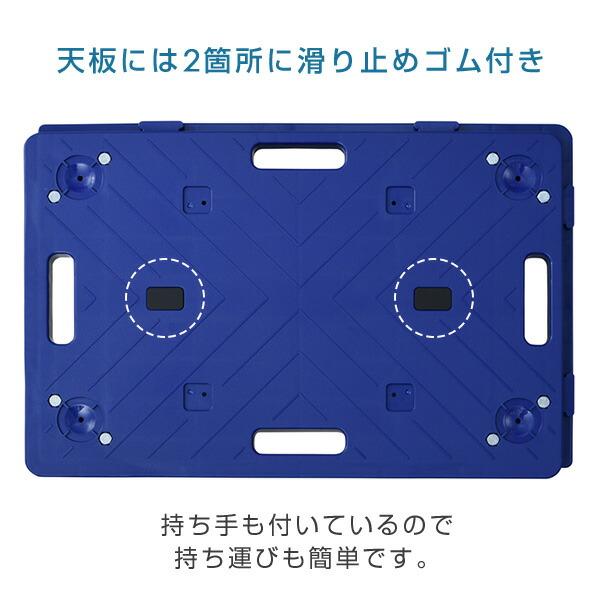 NITTO 連結平台車 (ゴムキャスター) 幅60奥行40cm NTR-G65NB ネイビー