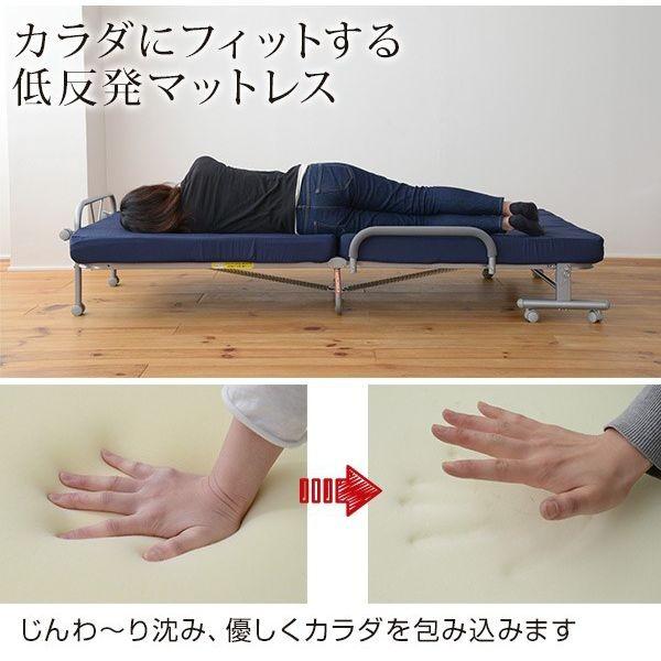 ブラウン折りたたみベッド 最大高さ32cm 【公式通販】