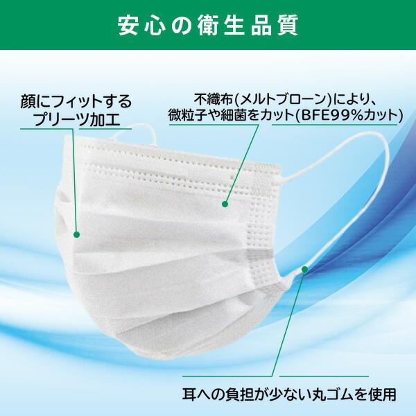 山善（YAMAZEN） フェイスマスク 3層式 フリーサイズ 50枚入×10箱