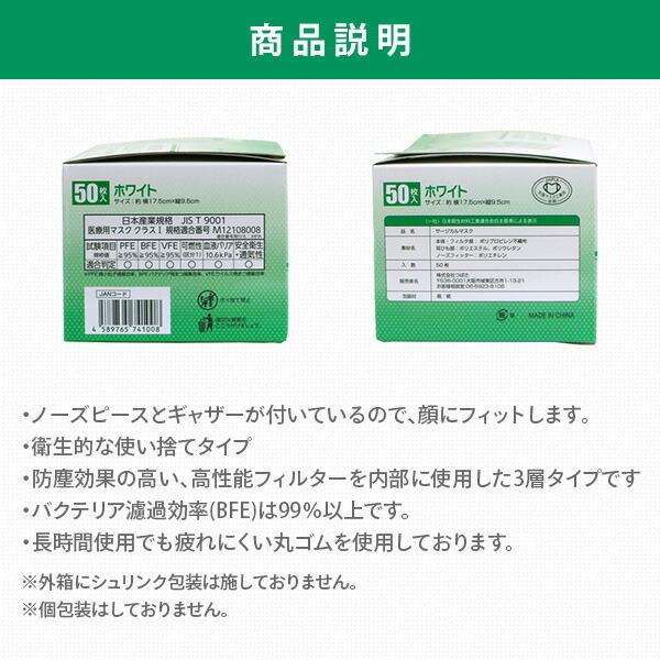 【80％OFF・48箱セット！】フェイスマスク　4枚入り ポポラボ 山善（YAMAZEN） フェイスマスク 3層式 フリーサイズ 50枚入×10箱