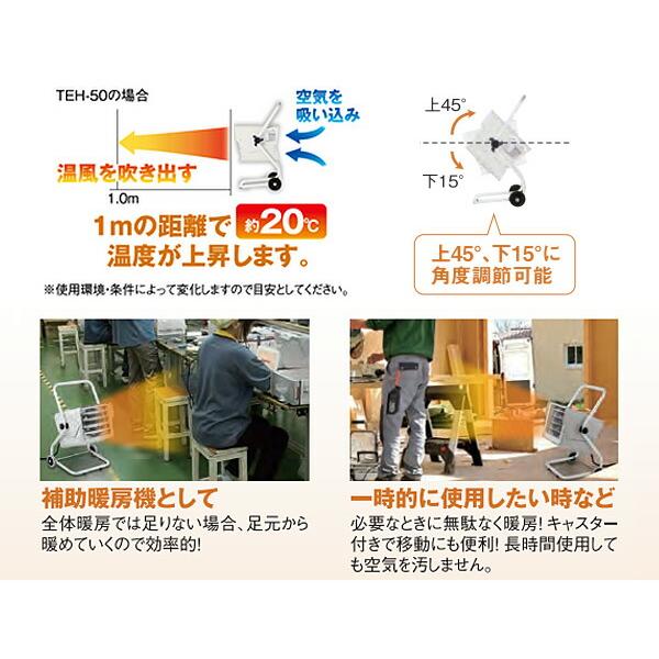 ナカトミ 電気ファンヒーター TEH-50 電気暖房 業務用ヒーター ファン