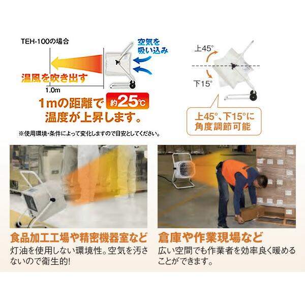 ナカトミ 電気ファンヒーター TEH-100 電気暖房 業務用ヒーター ファン