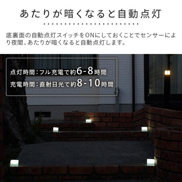 LEDソーラーライト ガーデンブリツク 7cm すりガラスタイプ piccolo