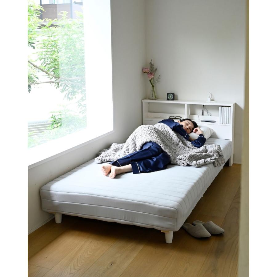 山善 ベッド ヘッドボード コンセント付き セミシングルショート