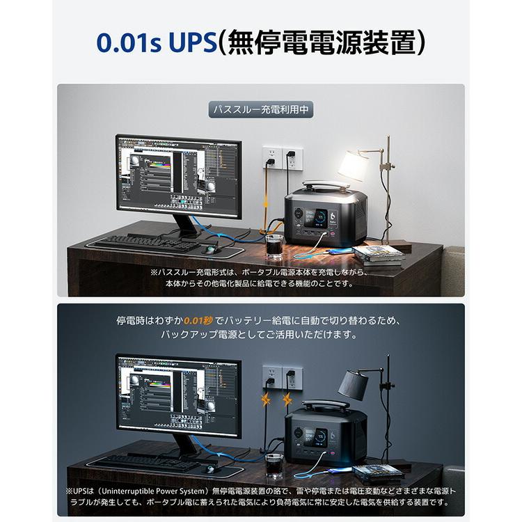 BigBlue リン酸鉄 ポータブル電源 バッテリー充電器 車中泊