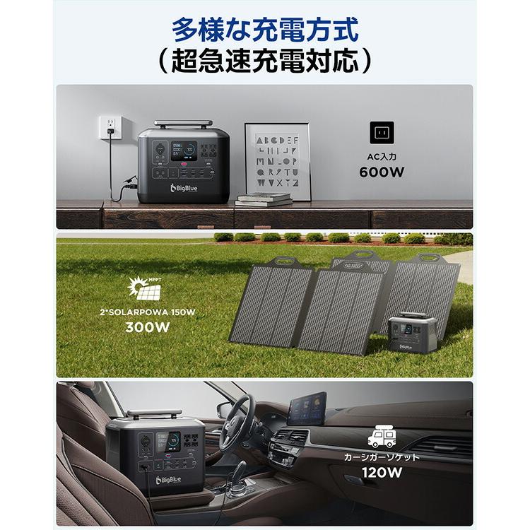 BigBlue ポータブル電源 バッテリー充電器 車中泊グッズ リン酸 BigBlue ポータブル電源 バッテリー充電器 車中泊グッズ リン酸