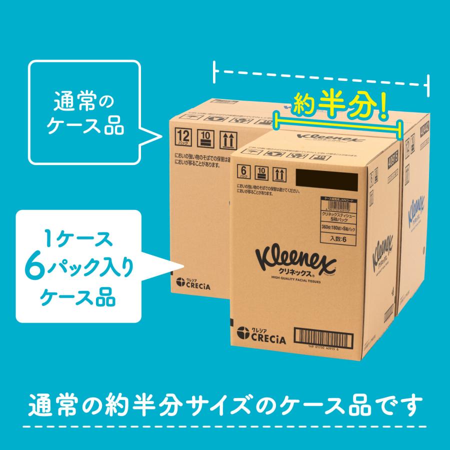 クリネックス ティッシュペーパー 360枚(180組) 5箱×6パック(30箱
