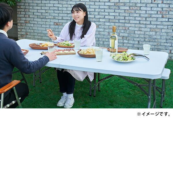 ガーデンテーブル 120×56cm 屋外 アルミ製 KAT-1205GM(OD) カーキ