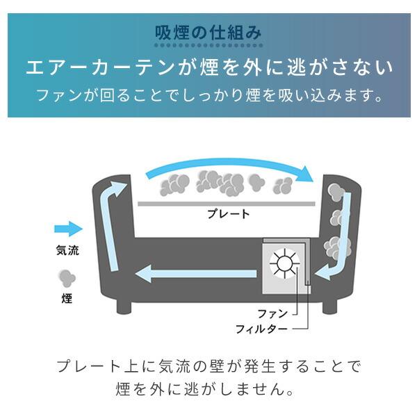 山善 ホットプレート 焼肉プレート 無煙 吸煙グリル 煙の出ない