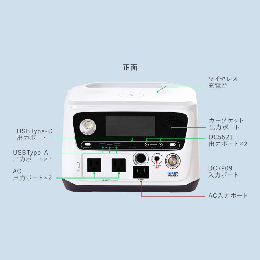 山善 ポータブル電源 リン酸鉄 大容量 急速充電対応 : くらしのe