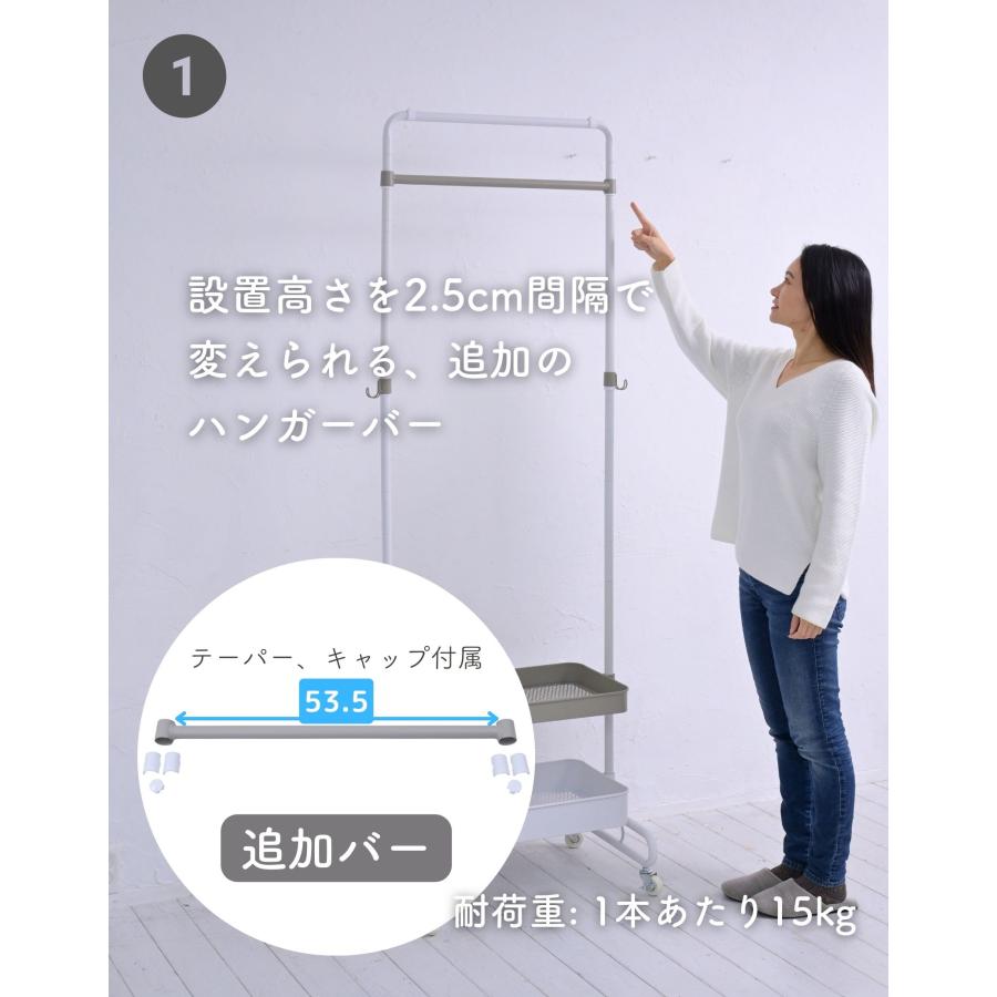 トローリーハンガー 追加パーツ パーツのみ ※本体別売り 追加バー/浅