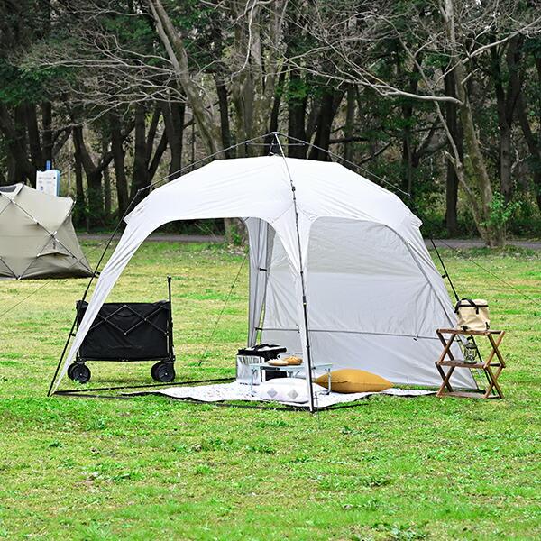 山善 ワンタッチタープ 2.5m フラップ付き サイドシート タープ