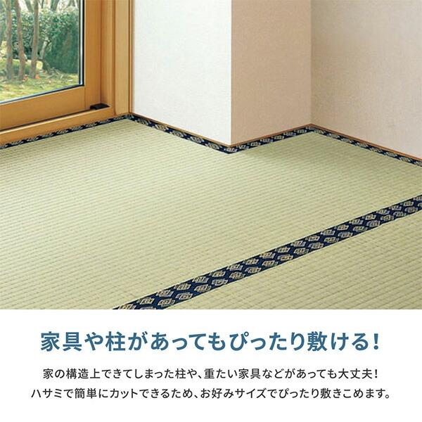 フリーカット 裏付き い草カーペット 江戸間 8畳 江戸間8帖 約352
