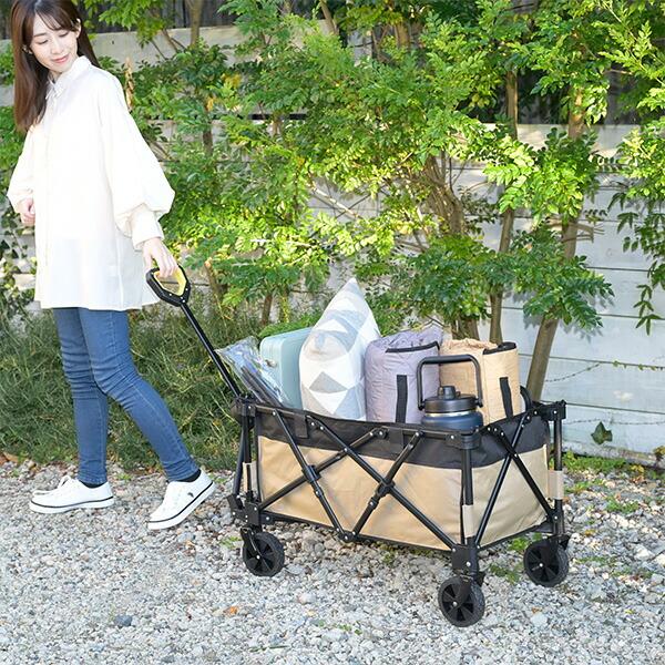 新品未使用 アウトドアワゴン キャンプ アウトドア 山善（YAMAZEN） アウトドアワゴン 5.4kg 65L LOW-50(BE) アウトドア